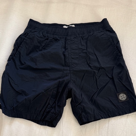 Stone Island Navy Elastic Waist Swim Trunks Shorts